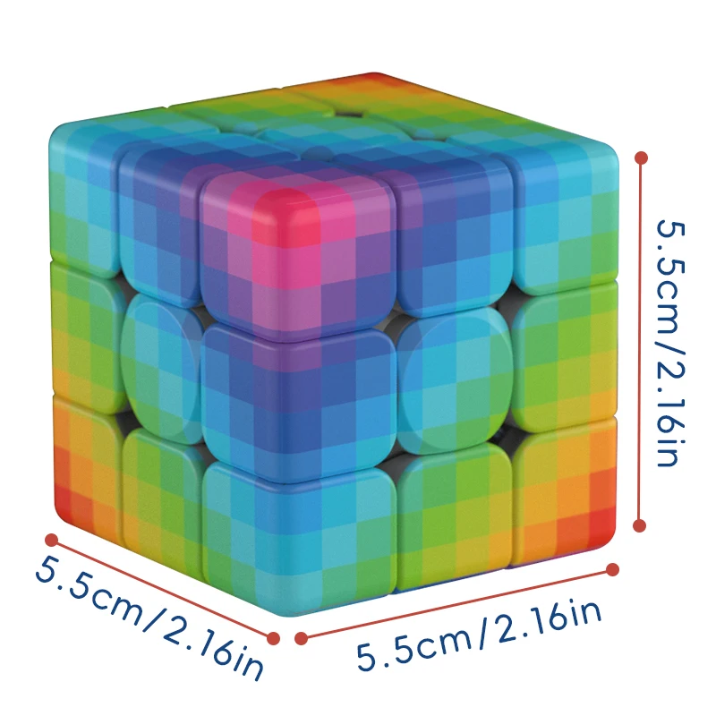 레인보우 모자이크 큐버스피드 3x3 스피드 큐브 퍼즐 매직 큐브 3x3x3 퍼즐, 3D 직소 퍼즐, 크리스마스/추수감사절 선물