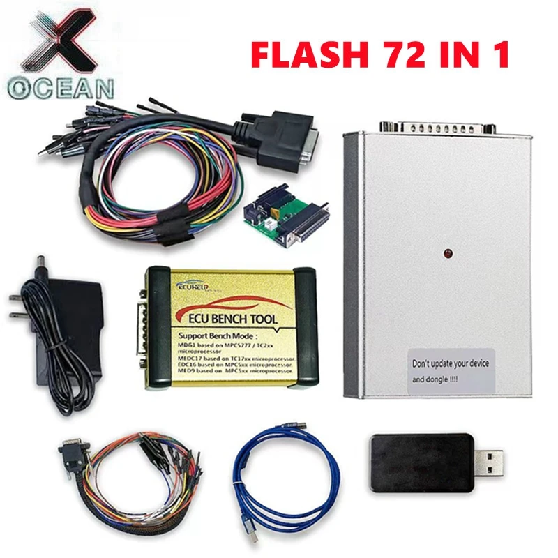 FLASH 72 IN 1 ECUHELP ECU BENCH V1.20 ECU Programmer tool FLASH 72in1 67 IN 1 ECU Chip Tuning Tool Read & Write ECU Via Boot portable car battery charger