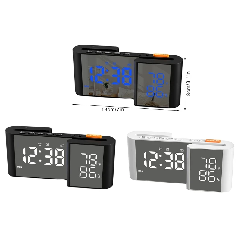 Functional Digital Alarm Clock With Alarms And Full Date Time And Temperature Display Functionality Home Table Clock 6