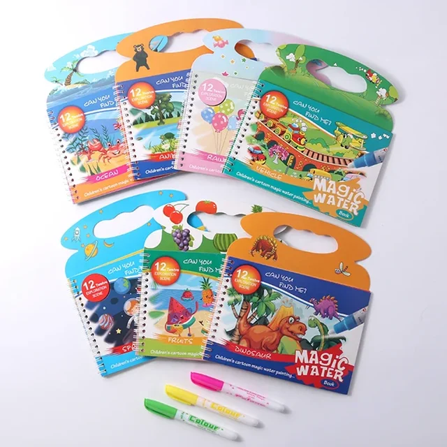 Magical Water Painting Book Toddler Early Education Toys Reusable Magic Drawing Coloring Book for Kids Children Montessori Toys 6