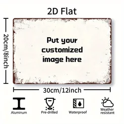 Personalized Metal Tin Sign - Custom Photo Aluminum Wall Art Decor, 8x12 Inch - 20x30cm (2)