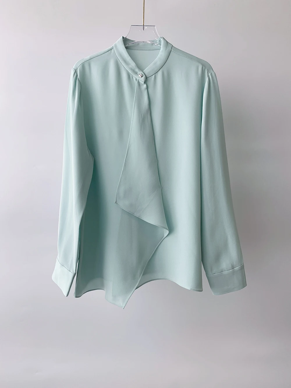 

2022 High Quality Silk Shirts Women Fashion Solid Loose Blouses