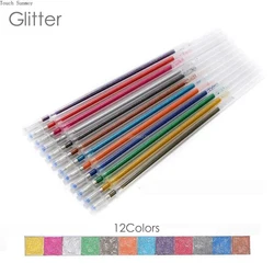 Vibrant Assorted Gel Pen Ink Refills (12color Glitter)