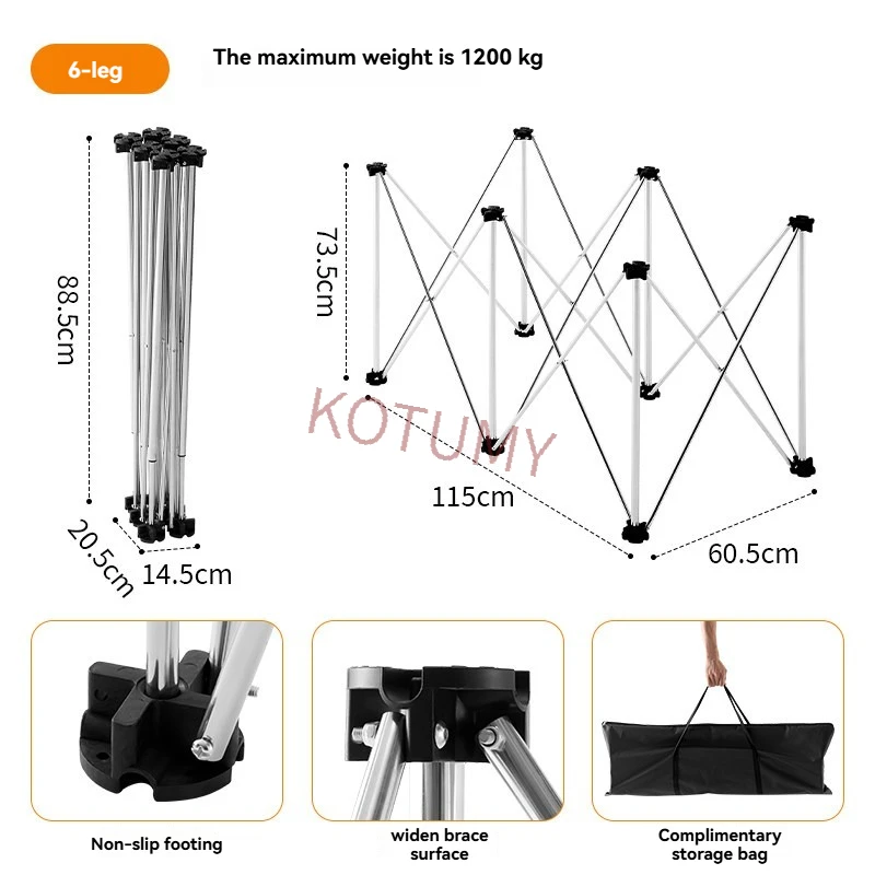 Składany stół warsztatowy z nóżkami typu pająk, przenośny stół roboczy ze stali nierdzewnej, szybkozestawny teleskopowy stół warsztatowy.