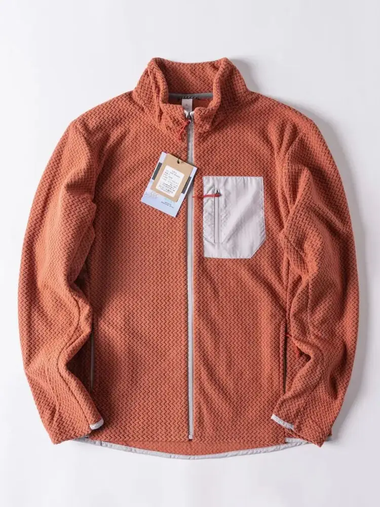 Tagkita Cationic Air Fleece 풀 지퍼 스탠드 칼라 오픈 가디건 따뜻한 야외 의류 폴리에스테르 섬유 유니버설 레귤러 길이