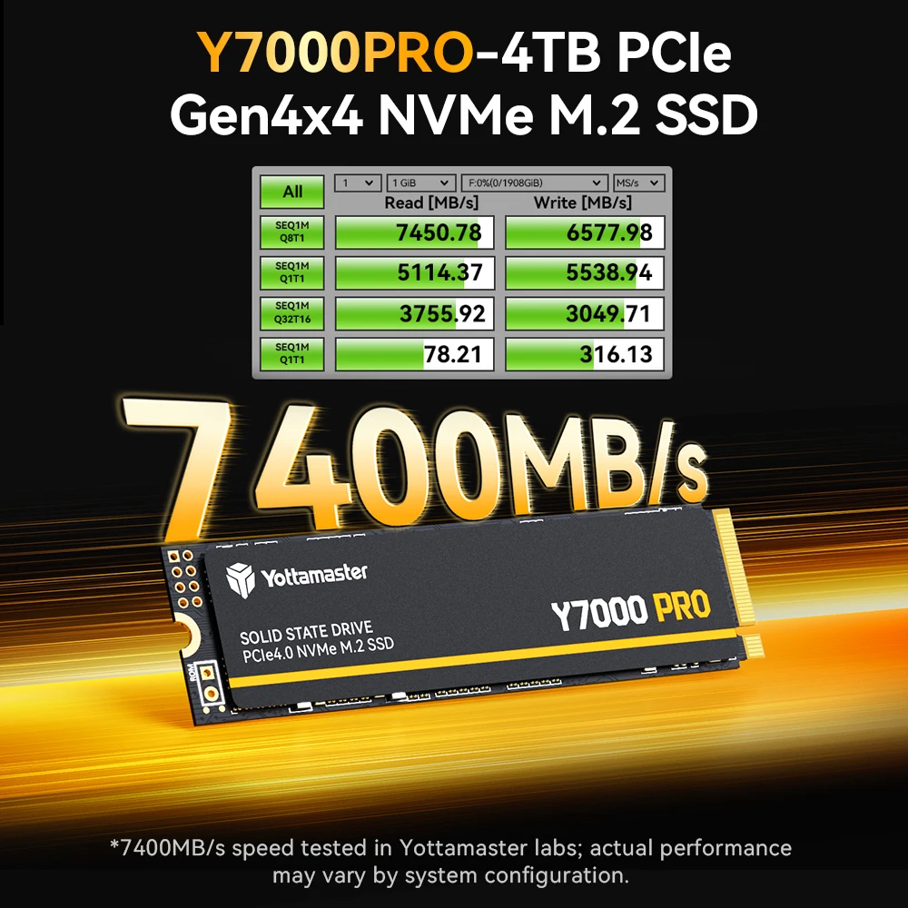 Yottamaster Y7000PRO M.2 SSD 4TB 2TB 1TB 512GB SSD Hard Drive Harddisk M2 NVMe Pcie4 Internal Solid State Disk For Game PC Hard Disk Solid State Disk