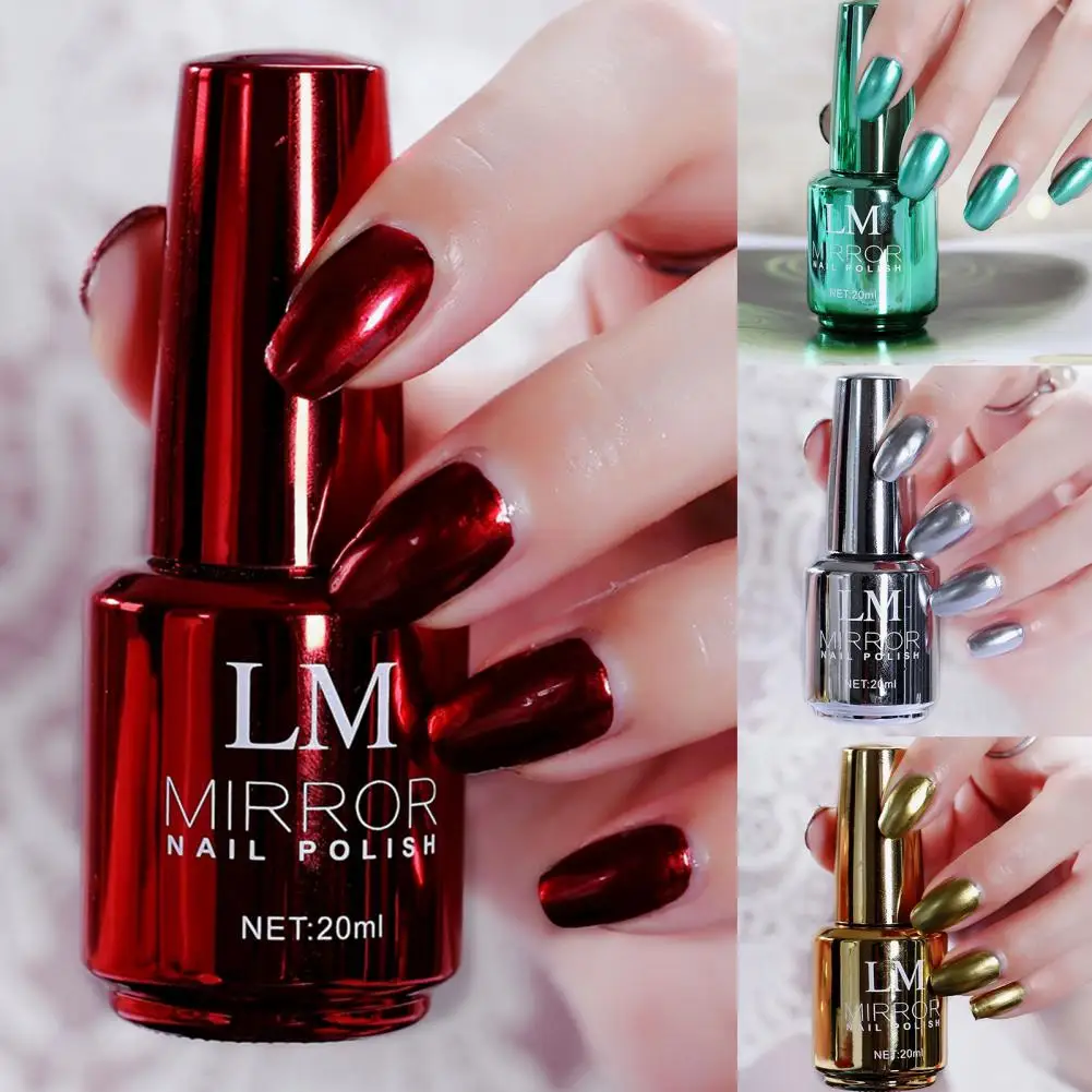 

20ml Women Nail Polish Metallic Mirror Effect Lasting Nail Decor Safe Quick Drying Makeup Tools For Daily Life