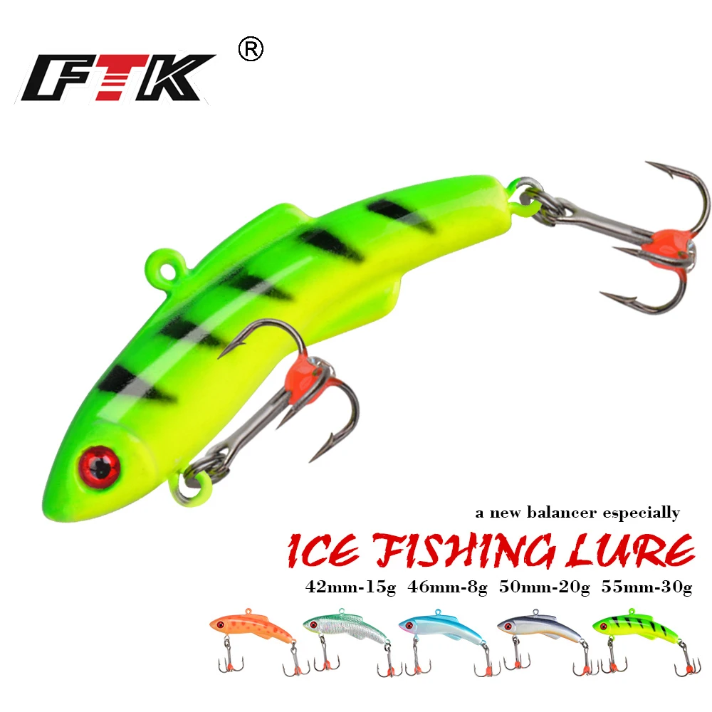 FTKIceFishingLure5Colors15g20g25gWinterBaitHardLureCarp