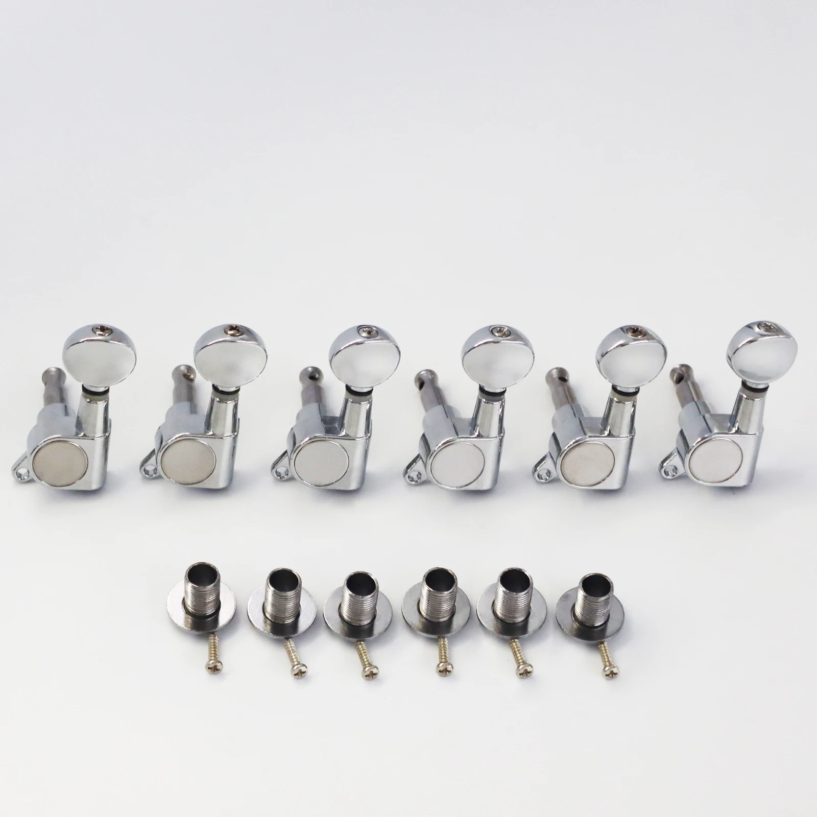 Kleine runde Griffstücke, 6-in-Line versiegelte E-Gitarren-Stimmwirbel, Mechaniken, Stimmgeräte 6L/6R für FD ST/TL Gitarrenteile – Detail 2