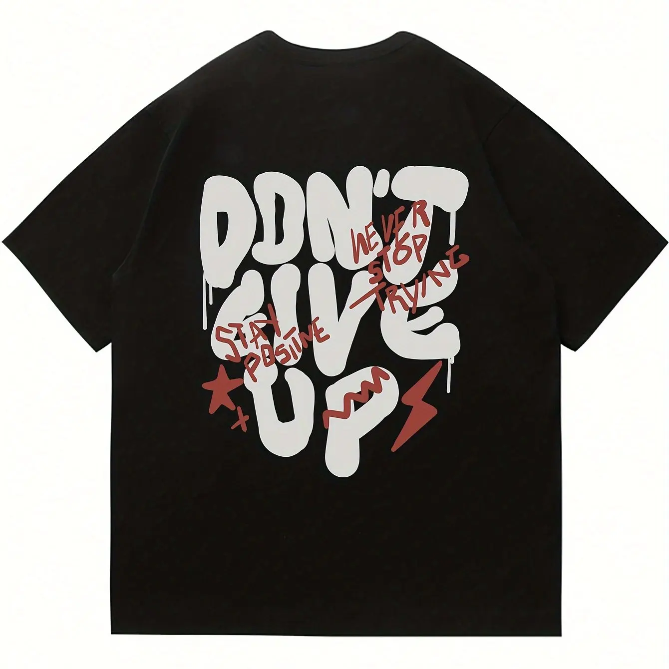 تي شيرت رجالي صيفي 100 قطن عصري غير رسمي فضفاض مقا...