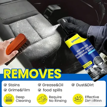 Detergente per Interni Auto, Lucidante per Sedili, Rimozione Macchie Senza Risciacquo, Rinnovamento Tetto, Strumenti per la Pulizia degli Interni, Rinnova l'Interno della Tua Auto