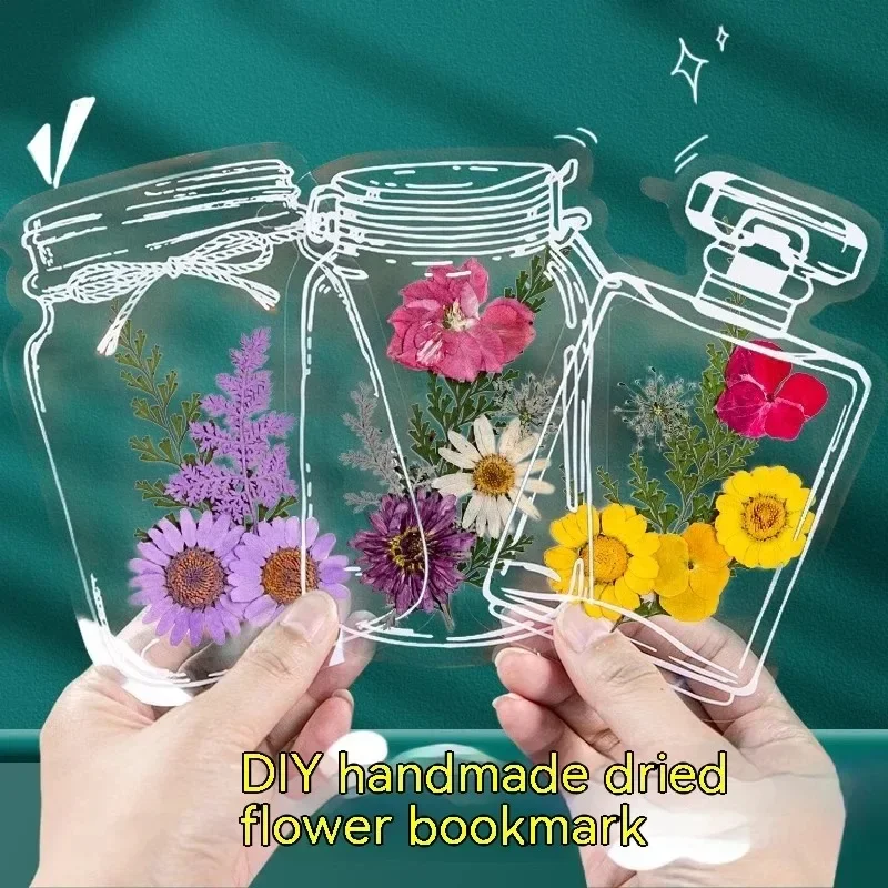 Diy Transparent Dried Flower Bookmarks Students Handmade Stationery 20-100pcs