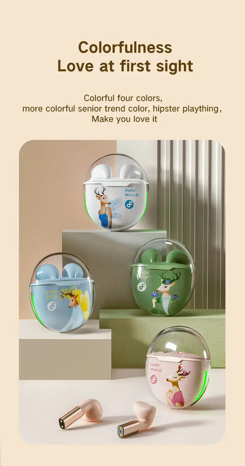 Fineblue HELLO'LU TWS Earbuds | True Wireless Earbuds Waterproof LED colorful light Fineblue HELLO'LU TWS Earbuds | True Wireless Earbuds Waterproof LED colorful light