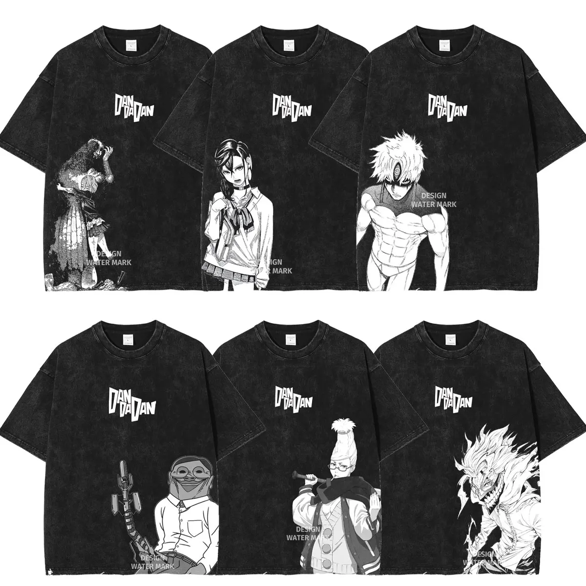 Lサイズ TAIDADA Vintage Tee Black ダンダダン DanDaDan T Shirt Anime Oversized Vintage Washed T-shirts