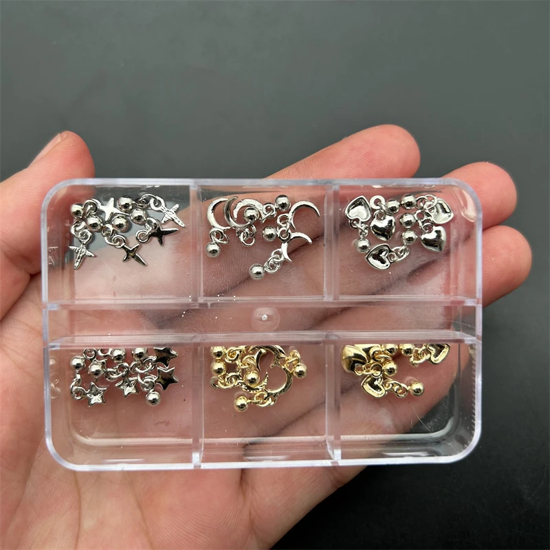

10pcs Alloy Nail Charms Glitter Crystal Rhinestones Nail Art Decorations Star Flower Cherry Luxury Jewelry DIY Manicure Design