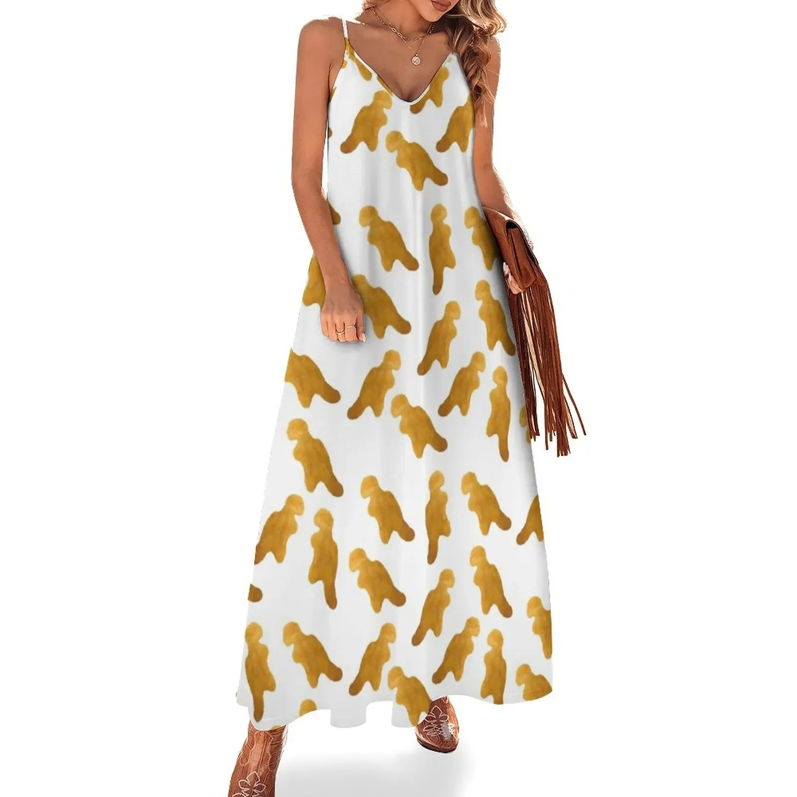 

Dinosaur Chicken Nugget - T-Rex Sleeveless Dress evening dresses ladies beach dresses