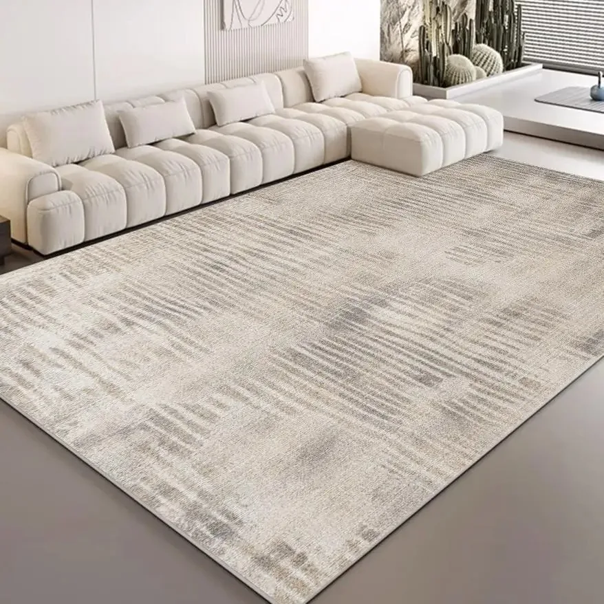 سجادة كريمية هندسية، سجادة أريكة لغرفة المعيشة بسي...