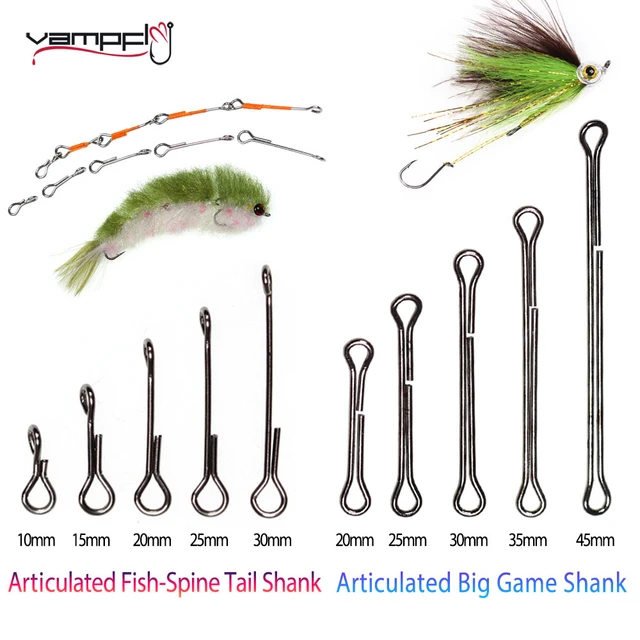 10mm~45mm Articulated Fish Spine Tail Shank Chocklett's Articulated Big  Game Shank Streamers Finesse Changer