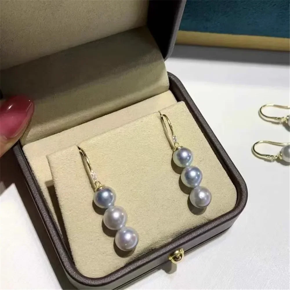 

DIY Pearl Gadgets S925 Sterling Silver Stud Earrings Gold Silver Earrings Fit 7-10mm Beads E315