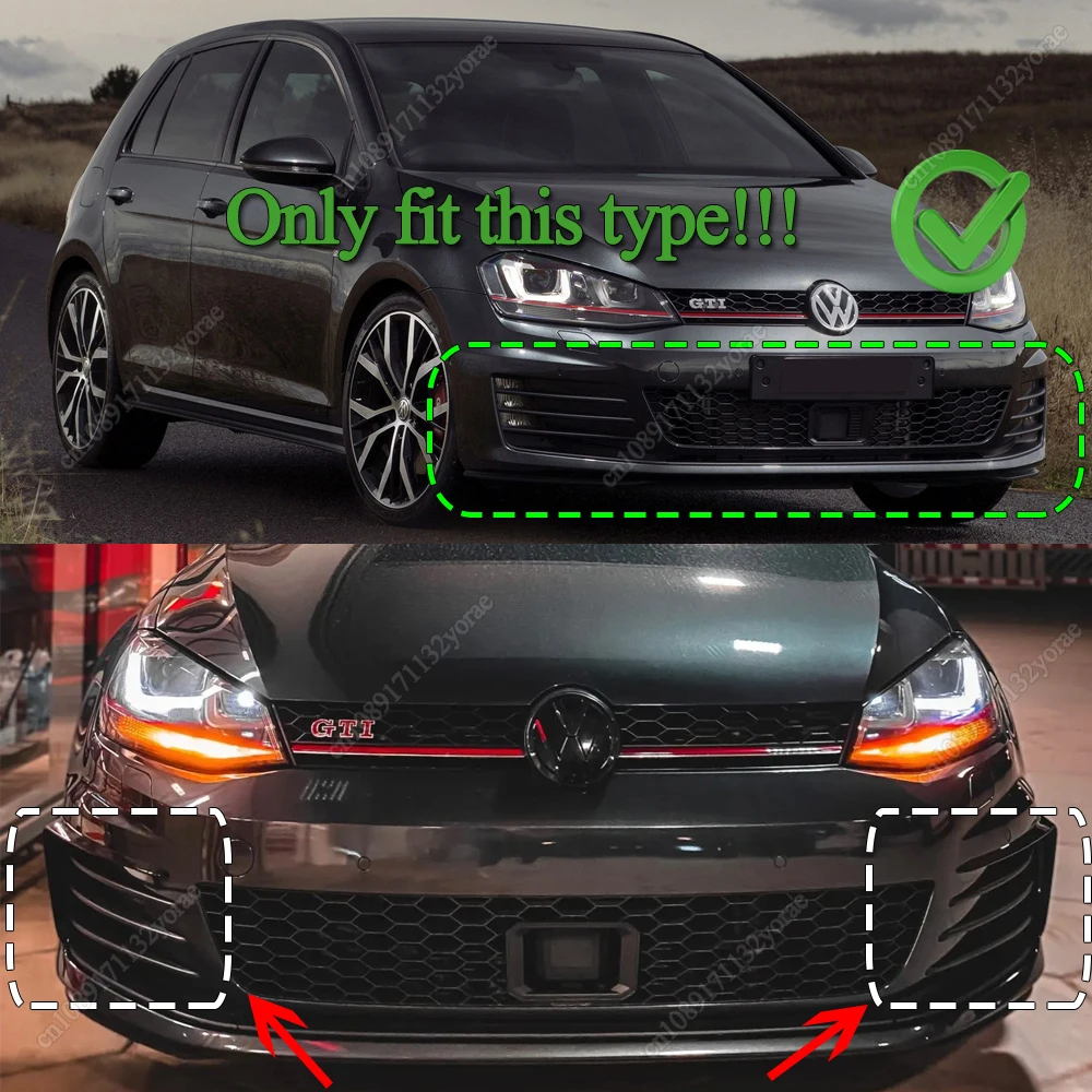 golf 7 GTI GTD mk7 エアロセット バンパー グロスブラック フロントバンパー スプリッター リップ