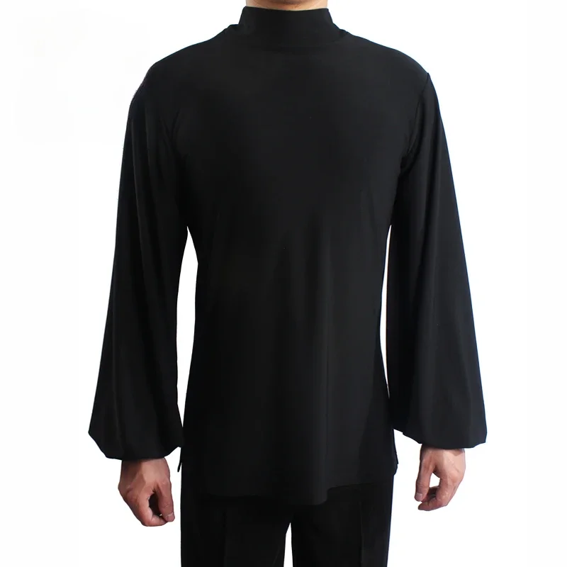 Loose Latin Dance Tops Men Ballroom Dance Clothes Rumba Cha Cha Practice Tops Male Latin Competition Clothing Adult Shirt