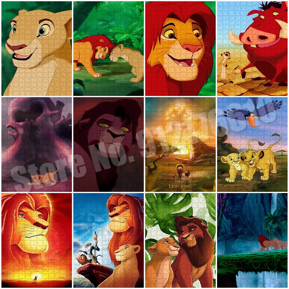 Disney Animation Jigsaw Puzzles The Lion King Simba 1000 Pcs Paper Puzzles for Children Education Handicraft Home Decor Gifts