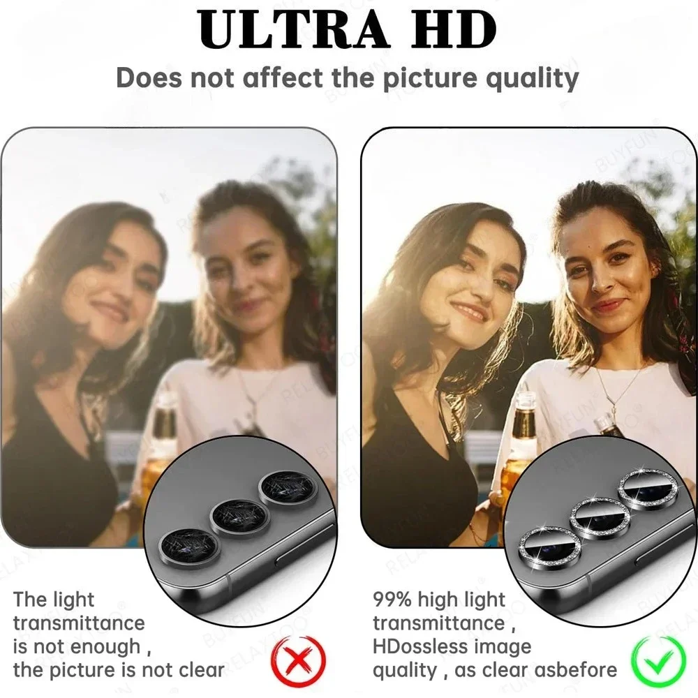 Sleek Metal Lens Ring Glass Case with Camera Protector Cover