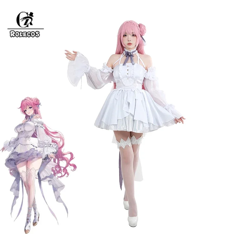 

ROLECOS Dorothy Cosplay Costume Game NIKKE Goddess of Victory Dorothy White Flower Wedding Dress Women Halloween Carnival Suit