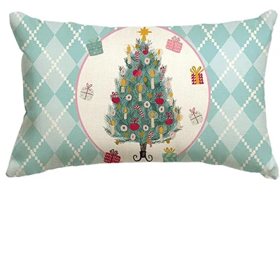 Merry Christmas Nutcracker blue throw pillowcase, 30X50cm winter holiday party linen cushion cover sofa Autumn pillowcase