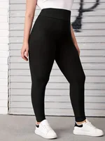 Spring And Fall Solid Color Nine-point Pants Black High-waisted Tight Leggings Fashion High-stretch Plus Size Nine-point Pants - Image 5