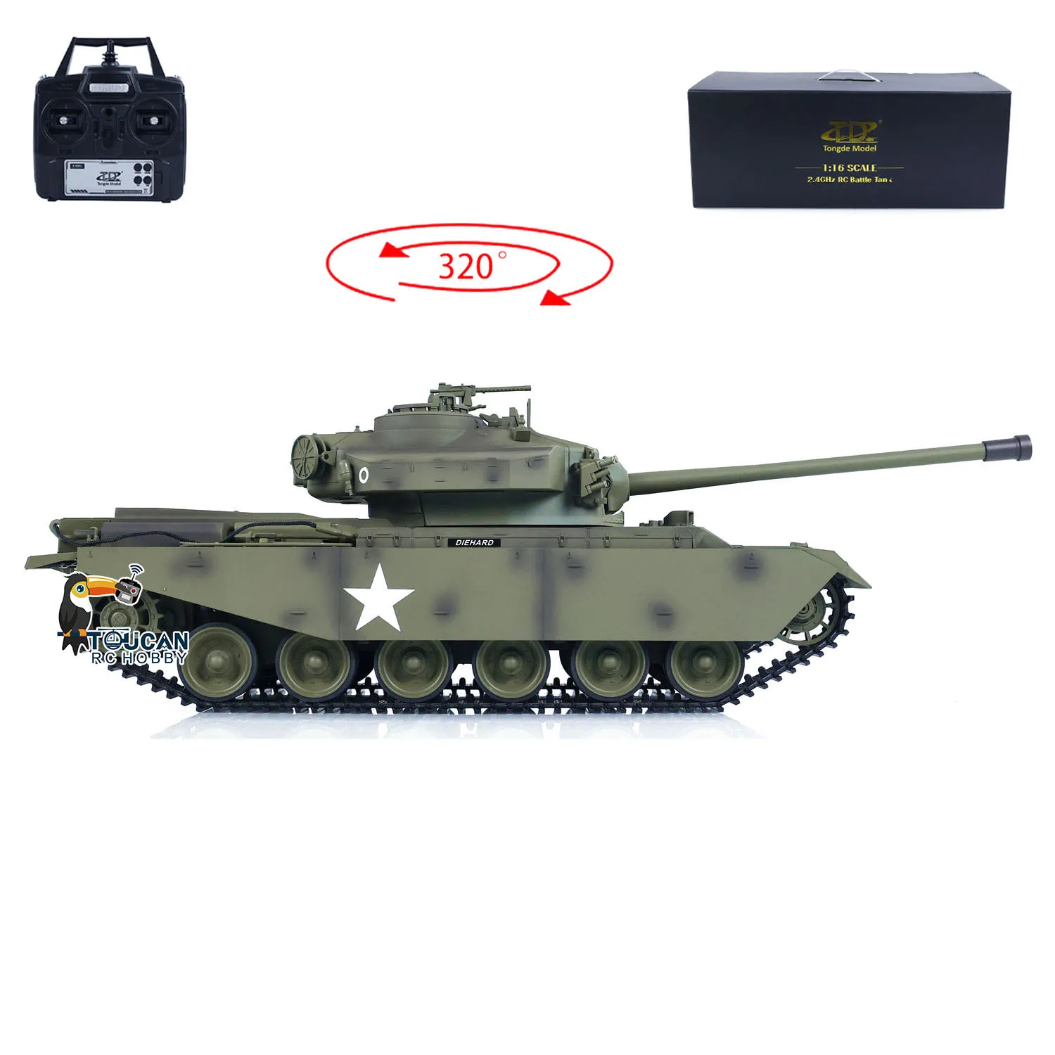 Tongde Panzer 1/16 RC Infrared Battle Tank Centurion MK5 Electric Tanks TOUCAN Ready to Run Cars Combat System Vehicle TH23297 3