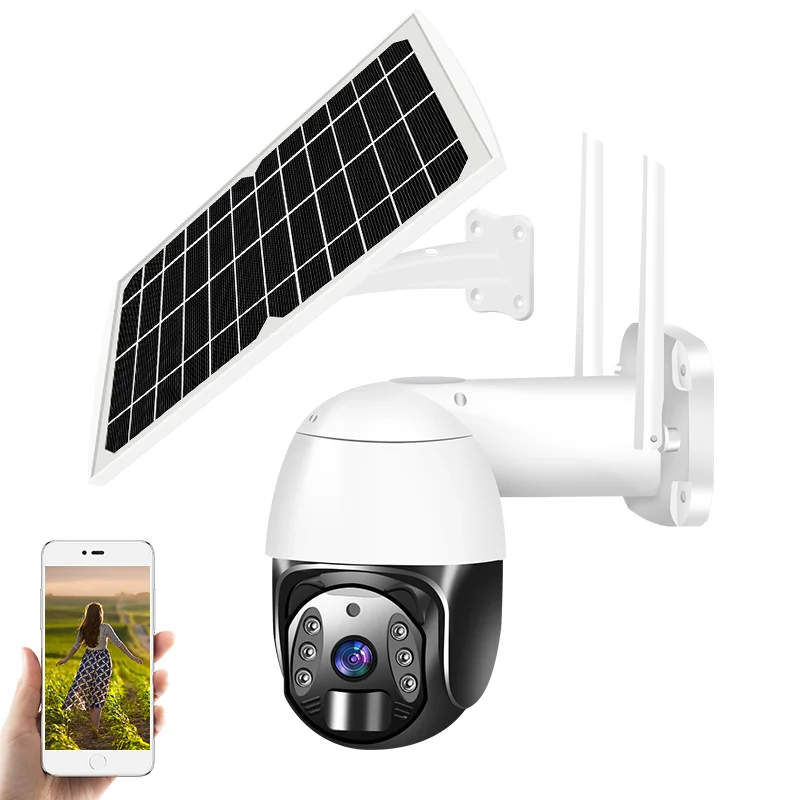 

2MP 1080P Tuya APP Solar Power Full Color WIFI/4G PTZ IP Dome Camera AI Humanoid Detection Home Security CCTV Baby Monitor