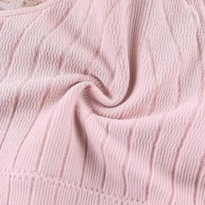 

Top Home Seamless Women's Sleeveless Tight-fitting No Sports Underwear Wide cotton Bra Underwire Shoulder Vest Lace