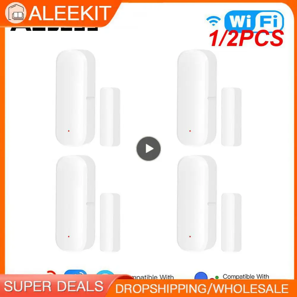 

1/2PCS Tuya Smart WiFi Door Sensor Window Sensor Door Magnetic Alarm Detector Independent Magnetic Sensor Work with Alexa