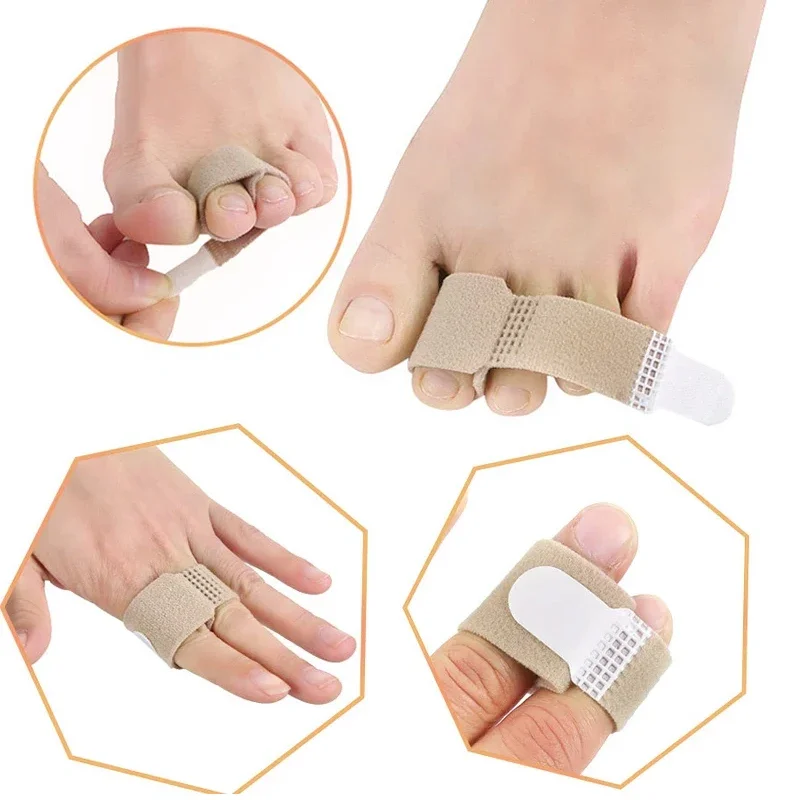Toe Finger Straightener Hammer Toe Tape Hallux Valgus Corrector Bandage Separator Splint Wraps Foot Care Supplies