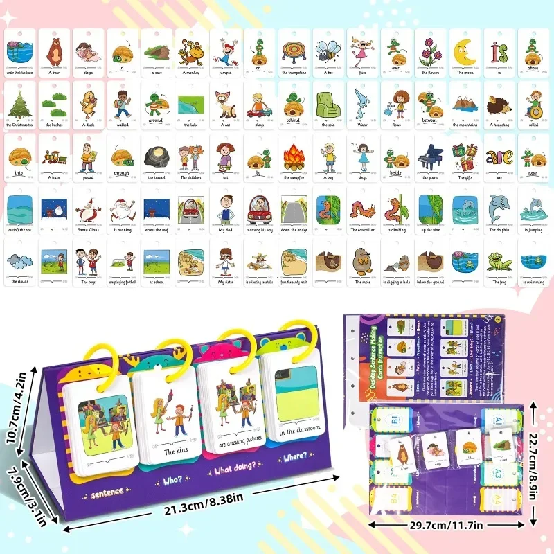 Sentence-Making Exercises Flip Chart Sentence Educational Learning Tool Vocabulary Building Special Education Speech Therapy 4