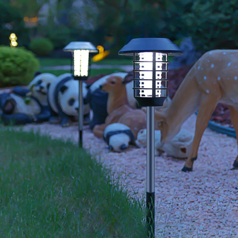 2 in 1 Solar Outdoor Lights Waterproof Mosquito Killer Lamp with UV Light LED Landscape Lighting for Garden Yard Camping Gift mosquito killer lamp mosquito lamp
