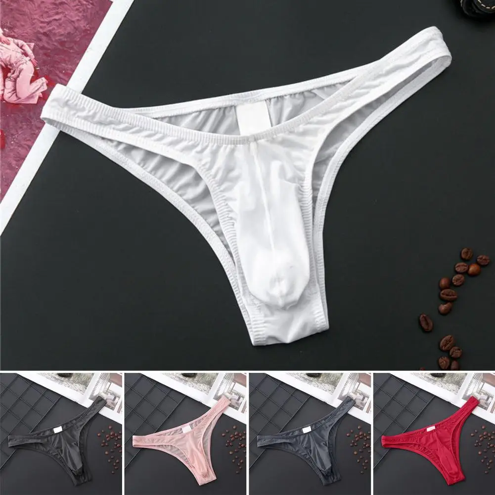 

Men Briefs U Convex Breathable Elastic Transparent Ultra-soft Non-slip Low Rise Stretchy Men Underpants for Inner Wear