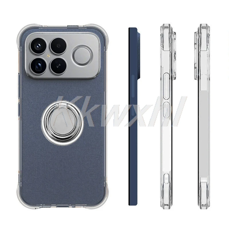 Enhanced Shockproof Phone Case with Back Ring Holder Bracket - Original Design