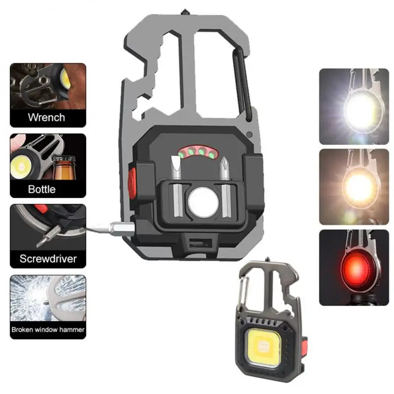 Mini LED Flashlight Magnetic COB Outdoor Camping Pocket Work Light 800 Lumens USB Rechargeable 7 Modes Spotlights