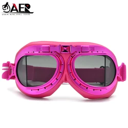 Motorcycle Goggles Glasses Lunettes Retro Half Helmet Goggles for Scooter Biker Pilot Cruiser