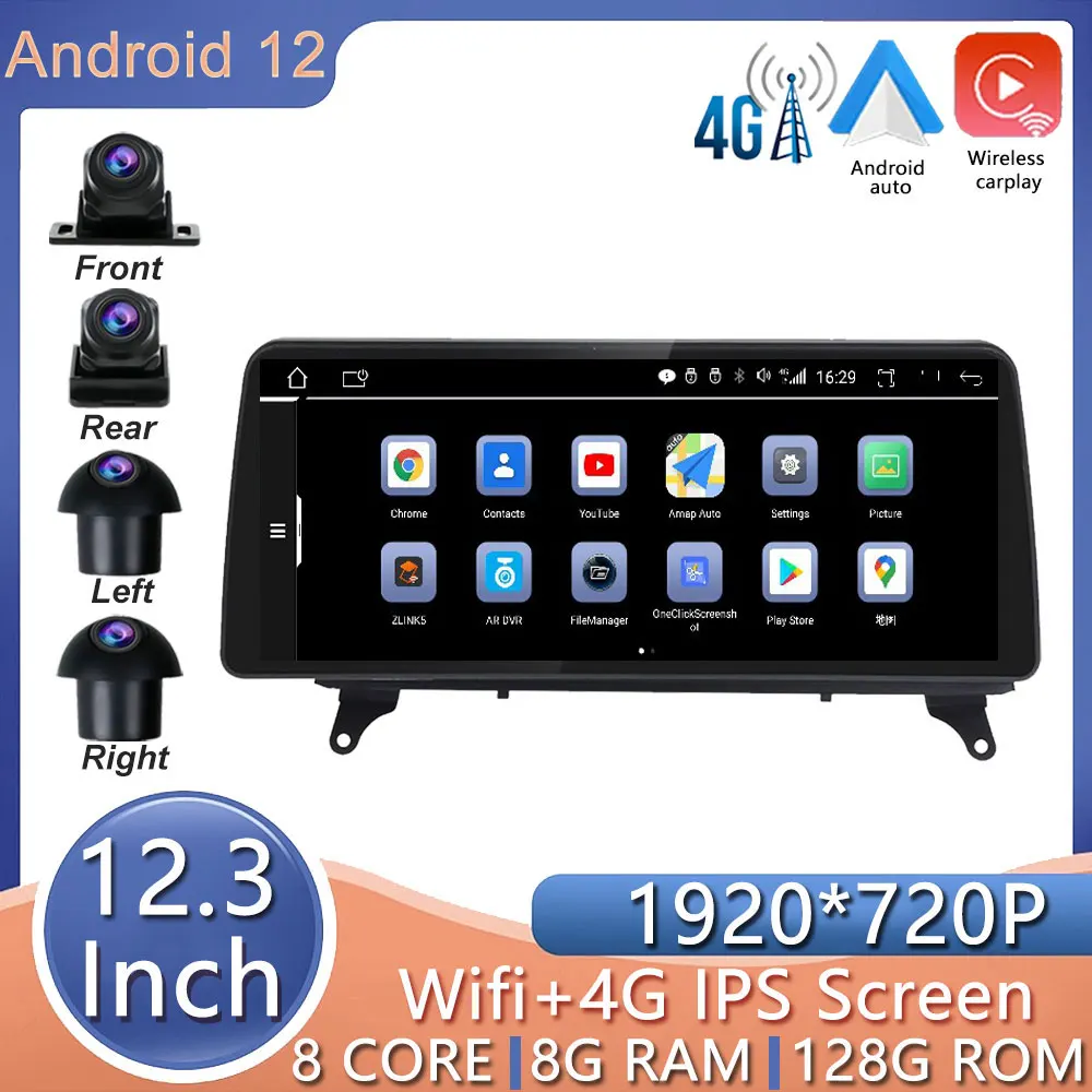 

For BMW X5 E70 / X6 E71 (2007-2013) CCC/CIC System Touch Screen 12.3 Inch Android 12.0 Car DVD GPS Player 1920*720 Carplay