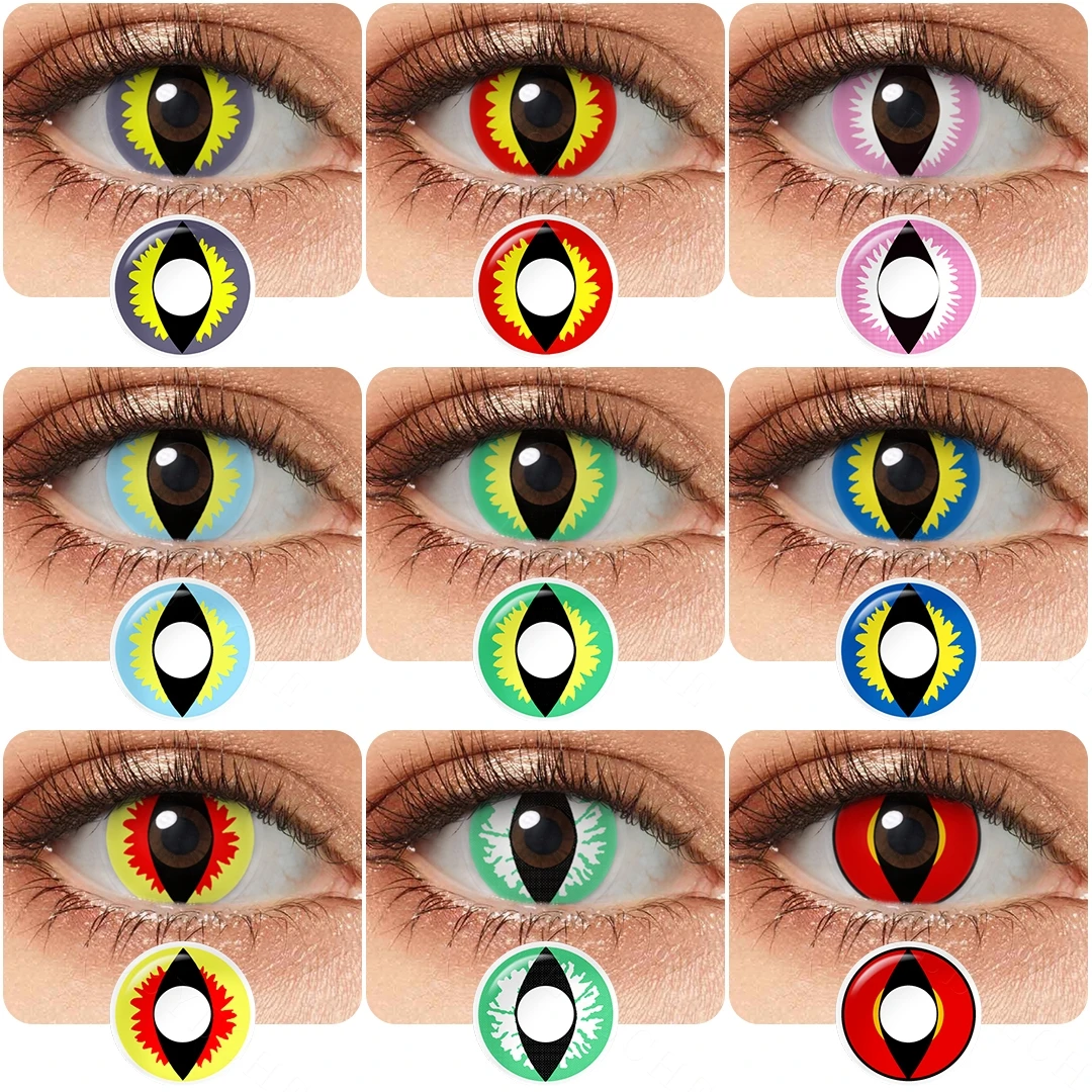 Lentes de contato Pseyeche Halloween para lentes de contato cosplay ...