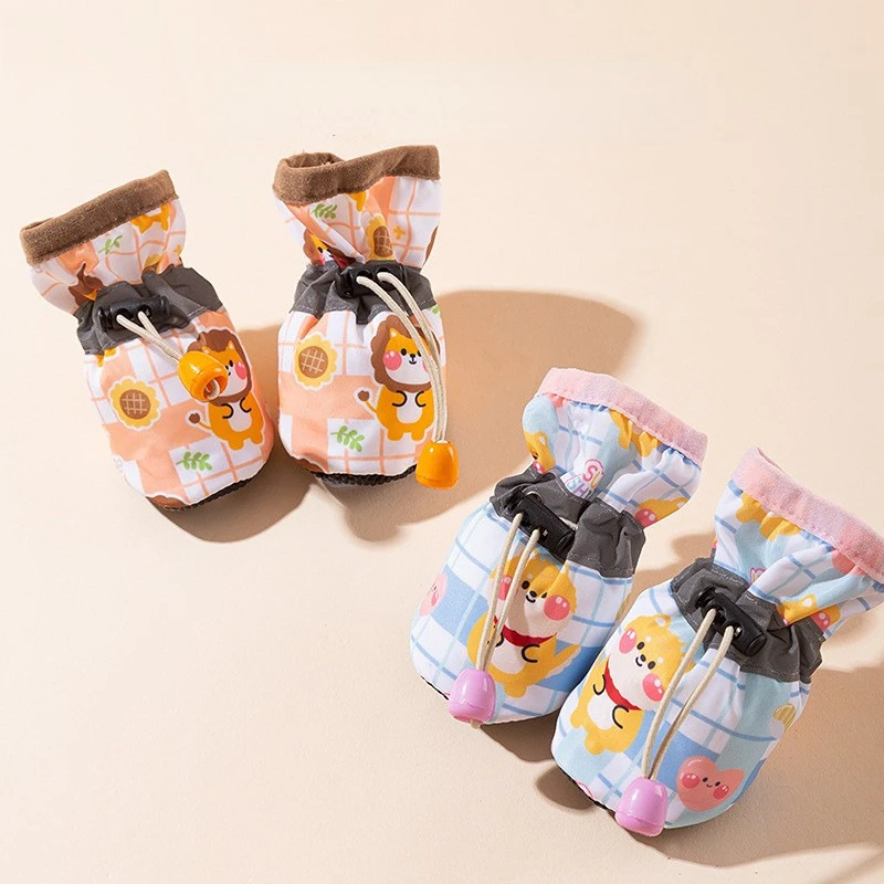 

Dog Shoes Antifouling Small and Medium-sized Pet Boots Four Seasons Dog Accessories Cute Pattern Puppy Take A Walk Chihuahua