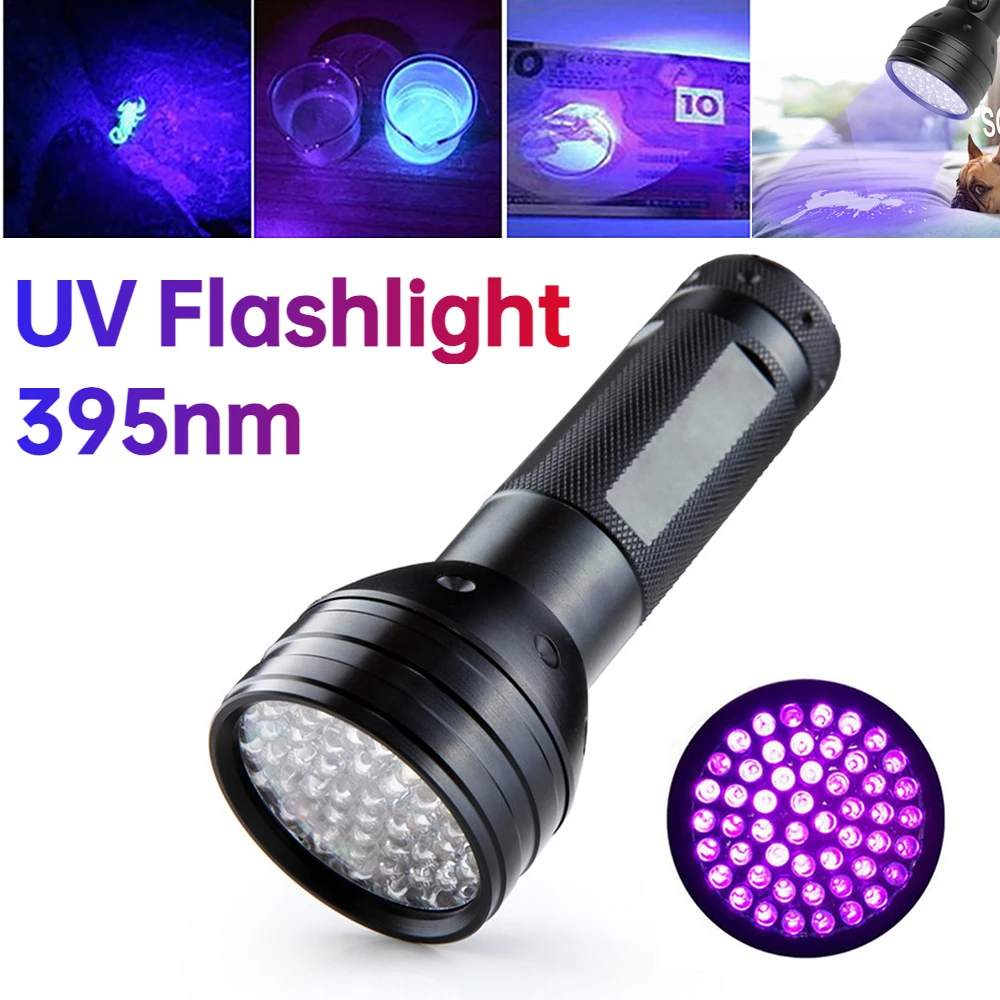 UV Flashlight 51/21/1LED 395nm Portable Mini Ultraviolet Waterproof Violet Pet Urine Scorpion Detector