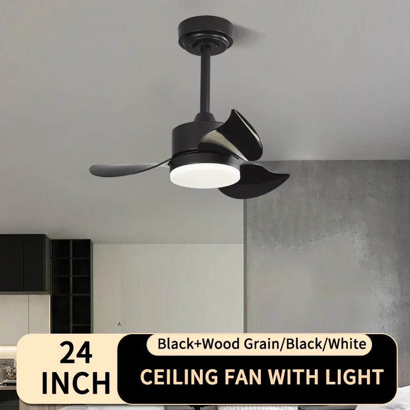 24 Inch Modern Ceiling Fan Light 6-speed Remote Control Speed Regulation Reversible Living Room and Bedroom Fan Light