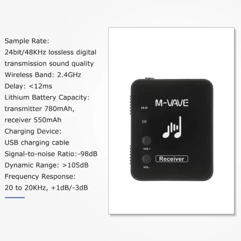 2.4GHz Wireless Earphone Receiver Rechargeable