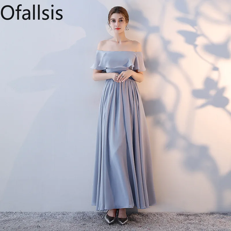 

Женское платье подружки невесты Ofallsis, розовое платье с открытыми плечами, шифоновое вечернее платье на одно плечо, лето 2024