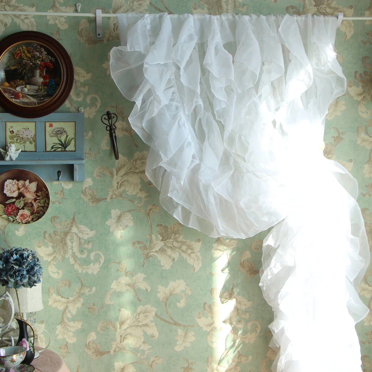 tulle curtains  modern curtains for living room  window curtain ruffled store cafe window store decoration white 3