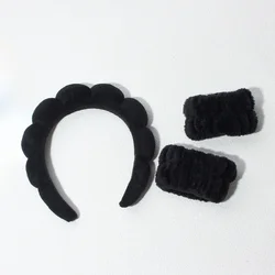 Luxurious Spa-Ready Headband and Wristband Set (Black)